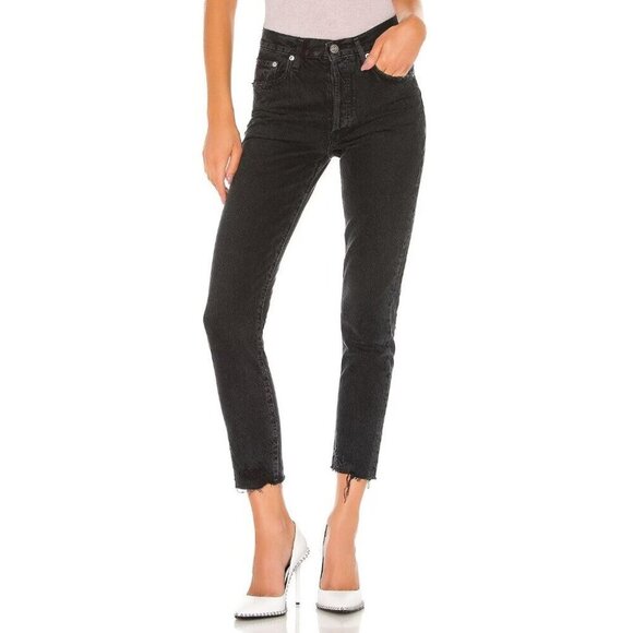 AGOLDE Jamie High Rise Classic Jeans Size 24 XXS Womens Black Compass $168 - Picture 1 of 15